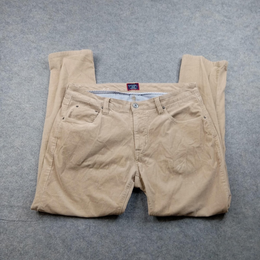 UNTUCKit Pants Mens 34x30 Beige Khaki Corduroy‎ Straight Fit Stretch Casual